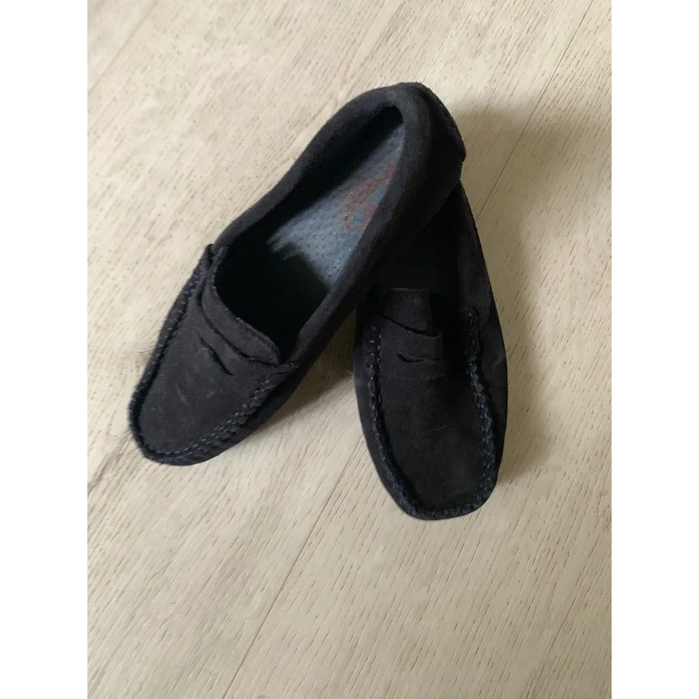 Papouelli‎ London Kids Navy Blue Suede Penny Loafers Driving Shoes Size 30 Spain